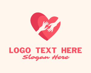 Helping Hand - Heart Hands Support logo design