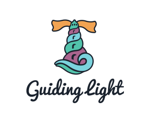 Seashell Lighthouse Beacon logo design