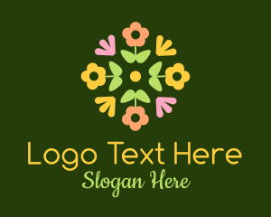 Flower Stand - Colorful Flower Arrangement logo design