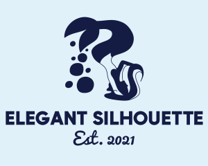 Silhouette - Blue Mermaid Silhouette logo design