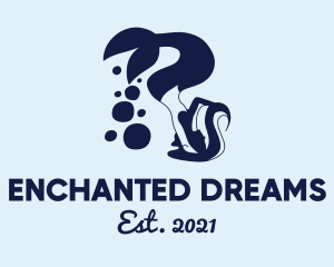 Fairytale - Blue Mermaid Silhouette logo design