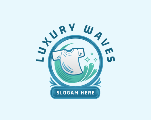 Laundry Shirt Wave logo design