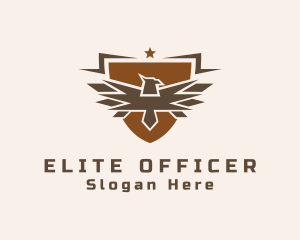 Officer - Eagle Military Shield logo design