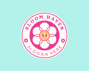 Cute Flower Smile logo design