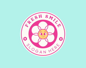 Cute Flower Smile logo design