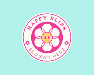 Cute Flower Smile logo design