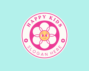 Cute Flower Smile logo design