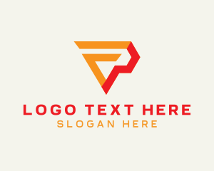 Text - Tech Company Letter FP logo design