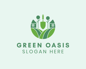 Plants - House Lawn Grass Spade logo design