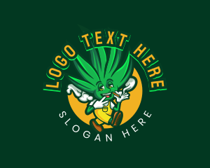 Character - Cannabis Weed Leaf logo design
