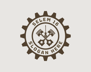 Gear - Mechanic Automotive Piston logo design