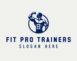 Bodybuilding Fitness Trainer logo design