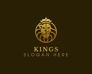 Lion Crown King  logo design