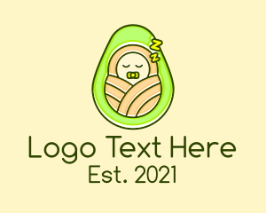Baby Shower - Sleeping Avocado Baby logo design