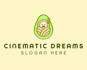 Sleeping Avocado Baby logo design