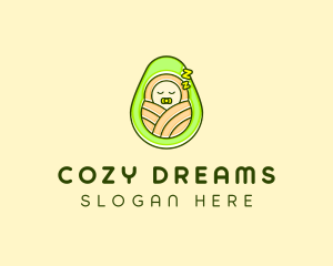 Sleeping Avocado Baby logo design