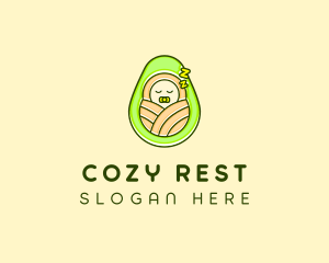 Sleeping Avocado Baby logo design