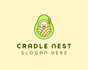 Cradle - Sleeping Avocado Baby logo design