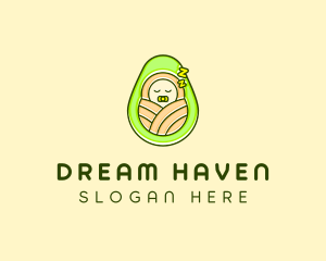 Sleeping Avocado Baby logo design