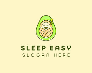 Sleeping Avocado Baby logo design