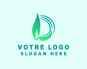 Relaxation - Green Leaf Letter D logo design