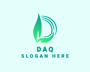 Environment - Green Leaf Letter D logo design