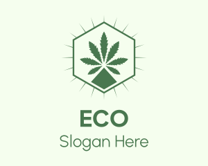 Weed Dispensary Hexagon Logo