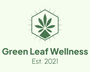 Weed Dispensary Hexagon logo design