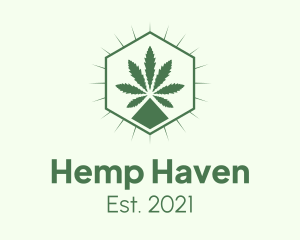 Weed Dispensary Hexagon logo design