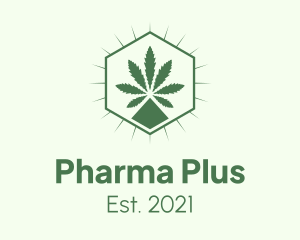 Drugs - Weed Dispensary Hexagon logo design