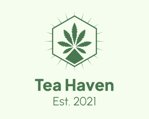 Weed Dispensary Hexagon logo design