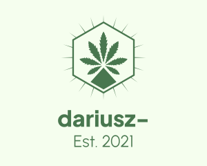 Drugs - Weed Dispensary Hexagon logo design