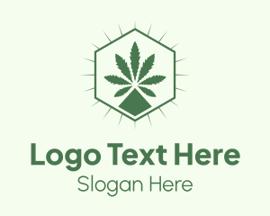 Weed Dispensary Hexagon Logo