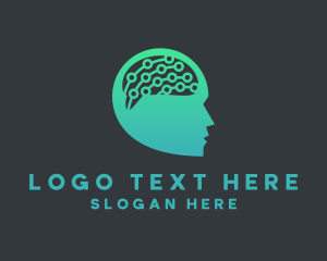 Brain - Mental Health Circuit logo design