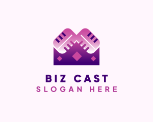 Podcast - Mic Podcast Announcer logo design