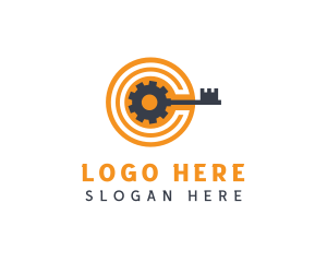 Mechanic - Key Cog Letter C logo design