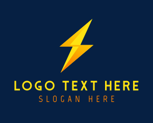 Power Plant - Yellow Lightning Letter S logo design