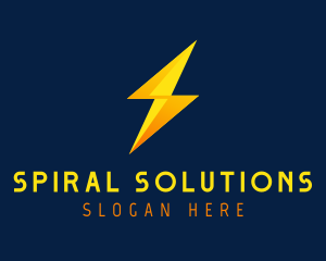 Yellow Lightning Letter S logo design