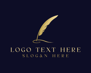 Feather - Feather Quill Calligraphy logo design