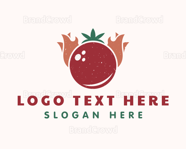 Retro Tomato Flame Logo