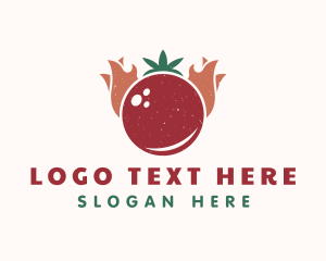 Vegetable - Retro Tomato Flame logo design
