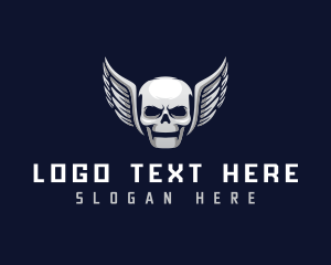 Skeleton - Wing Skull Band logo design