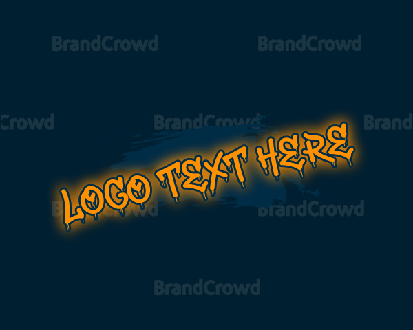 Neon Glow Graffiti Wordmark Logo