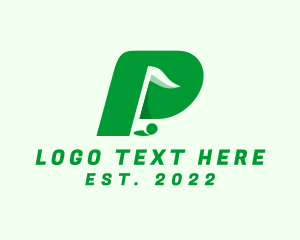 Golfer - Golf Club Letter P logo design