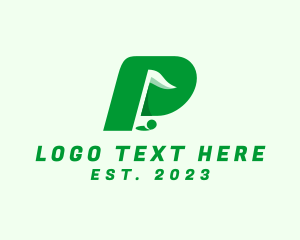 Golf Bag - Golf Club Letter P logo design