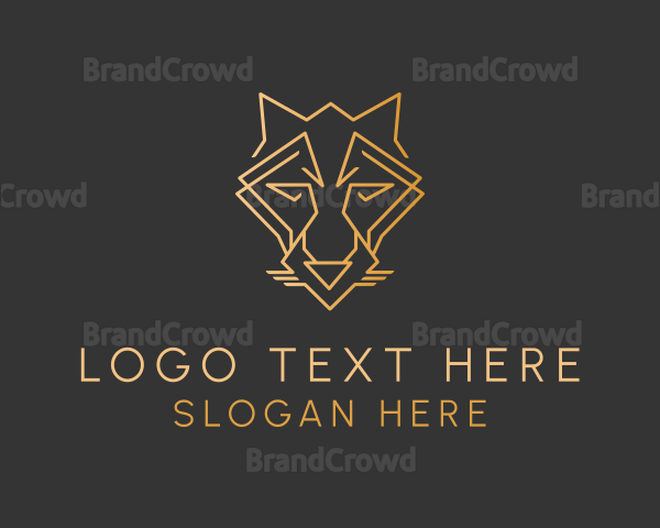 Gold Geometric Fox Logo