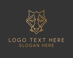 Streetwear - Gold Geometric Fox logo design