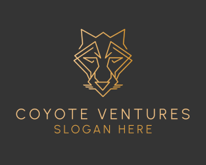 Gold Geometric Fox logo design