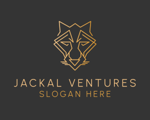 Gold Geometric Fox logo design