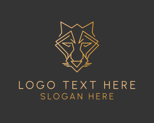 Jackal - Gold Geometric Fox logo design